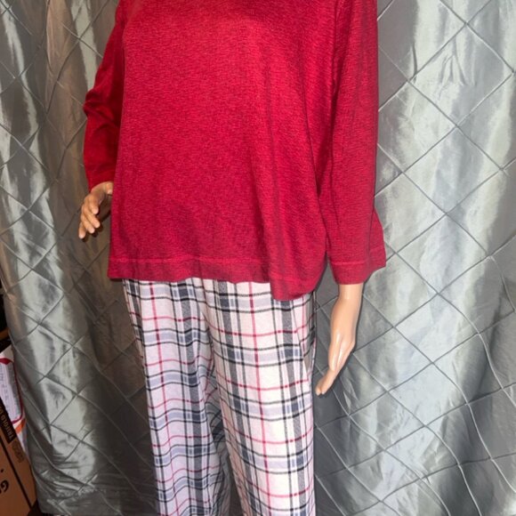 ND Intimates Pajamas‎ Set Sz. XL Red to pith Plaid Bottoms - Picture 2 of 4